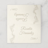 Gepersonaliseerde Elegante Champagne Tafeltoewijzi (Buitenkant ongevouwen)