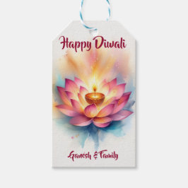 Gepersonaliseerde elegante Diwali Diya Cadeaulabel