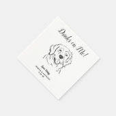 Gepersonaliseerde Elegante Golden Retriever Hond H Servet (Hoek)