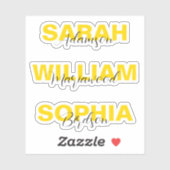 Gepersonaliseerde Elegante Gouden Naam Stickers Vi (Vel)