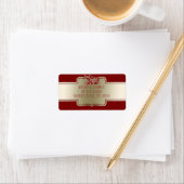 Gepersonaliseerde Elegante Gouden Rode Kerstmis Ho Etiket (Insitu)