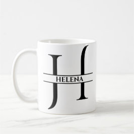 Gepersonaliseerde elegante Initiaal letter H Koffiemok