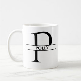 Gepersonaliseerde elegante Initiaal letter P Koffiemok