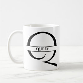 Gepersonaliseerde elegante Initiaal letter Q Koffiemok