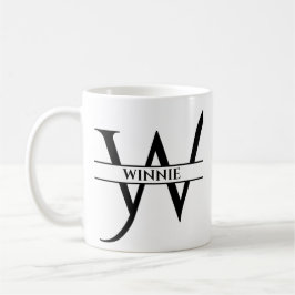 Gepersonaliseerde elegante Initiaal letter W Koffiemok