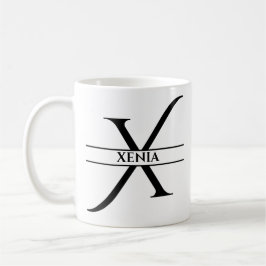 Gepersonaliseerde elegante Initiaal letter X Koffiemok