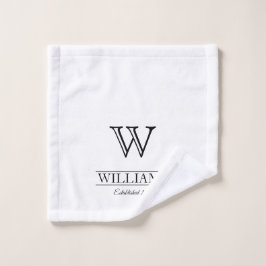 Gepersonaliseerde elegante klassieke monogram fami washandje