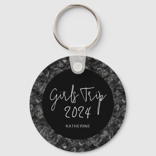 Gepersonaliseerde Elegante Meisjes Trip Faux Glitt Sleutelhanger