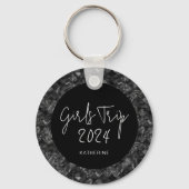 Gepersonaliseerde Elegante Meisjes Trip Faux Glitt Sleutelhanger (Achterkant)
