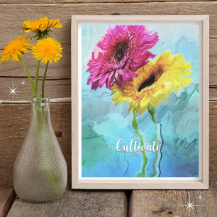 Gepersonaliseerde elegante moderne bloemsamenstell poster