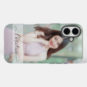 Gepersonaliseerde elegante moderne naam & foto Case-Mate iPhone case (Achterkant (horizontaal))