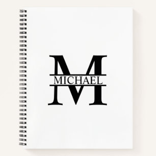 Gepersonaliseerde elegante monogram en naam notitieboek