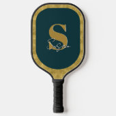 Gepersonaliseerde elegante monogram scriptnaam pickleball paddle (Voorkant)