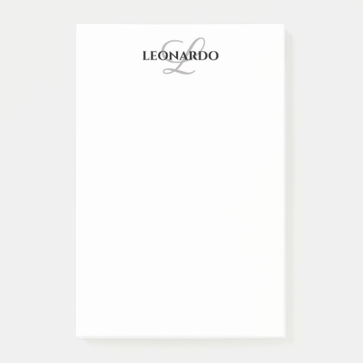 Gepersonaliseerde elegante naam monogram Post-it®  Notes (Voorkant)
