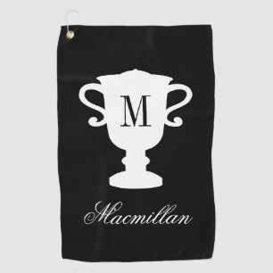 Gepersonaliseerde elegante naam monogram trofee cu golfhanddoek