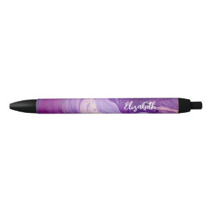 Gepersonaliseerde elegante Paarse inkt wervelpen Zwarte Inkt Pen
