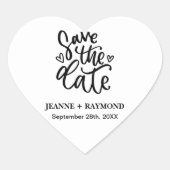 Gepersonaliseerde Elegante schone bruiloft Bewaar  Hart Sticker (Voorkant)