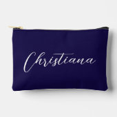 Gepersonaliseerde Elegante Script Typografie Navy  Etui (Voorkant)