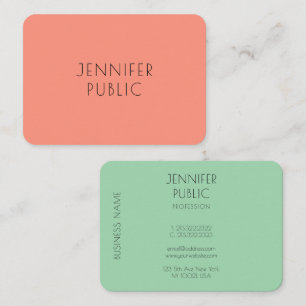 Gepersonaliseerde elegante Trend Colors Moderne Ee Visitekaartje