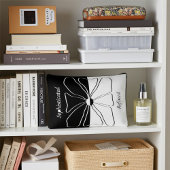 Gepersonaliseerde, elegante zwart-witte bloemsierk etui