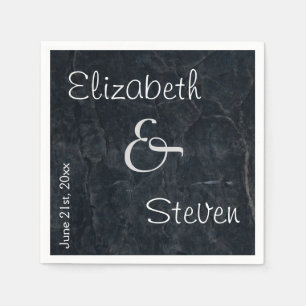Gepersonaliseerde Elegante Zwarte Steen Textuur Servetten