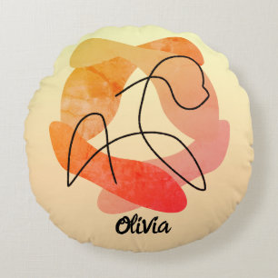 Gepersonaliseerde elegantie en essentie van een vr rond kussen