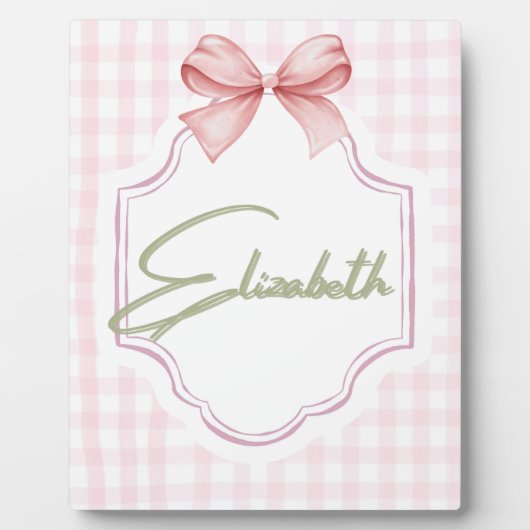 Gepersonaliseerde Elizabeth Baby Girl Nursery Ging Fotoplaat (Voorkant)
