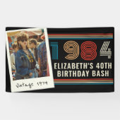 Gepersonaliseerde elke leeftijd  aangepaste foto V Spandoek (Horizontaal)