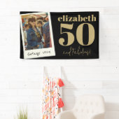 Gepersonaliseerde elke leeftijd aangepaste foto V Spandoek (Insitu)