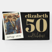 Gepersonaliseerde elke leeftijd aangepaste foto V Spandoek (Horizontaal)