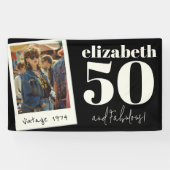 Gepersonaliseerde elke leeftijd  aangepaste foto V Spandoek (Horizontaal)