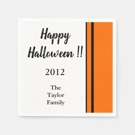 Gepersonaliseerde Elke Naam Trendy Happy Halloween Servet (Voorkant)