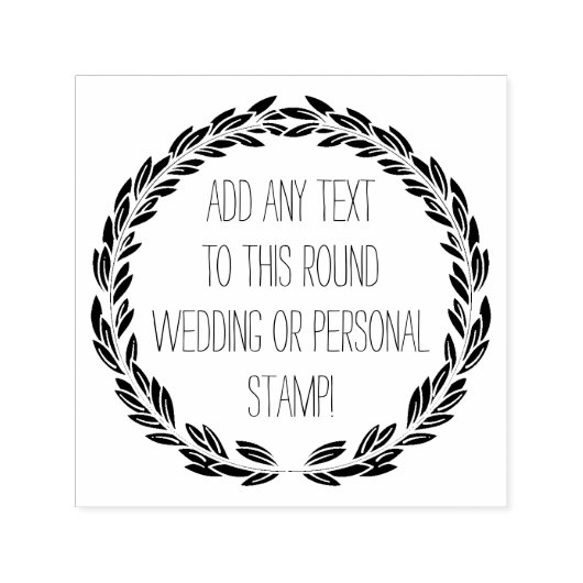 Gepersonaliseerde elke tekst cirkel ronde bruiloft zelfinktende stempel (Design)