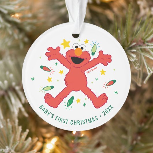 Gepersonaliseerde Elmo Christmas | Naam en foto Ornament (Boom)