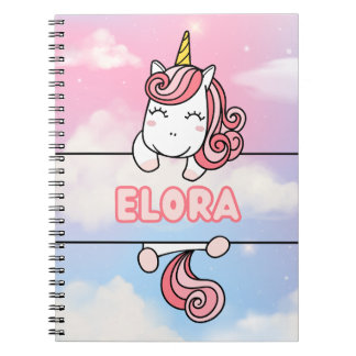 Gepersonaliseerde Elora Unicorn Girlie Notitieboek