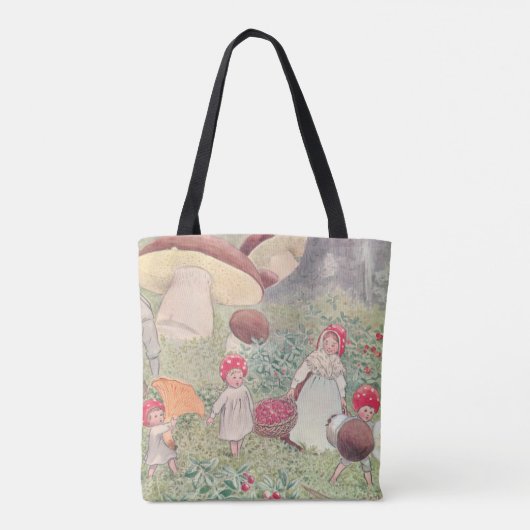 Gepersonaliseerde Elsa Beskow Fairytale Mushroom T Draagtas (Achterkant)
