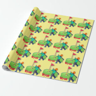 Gepersonaliseerde emoji golfjongeren Birthday yell Cadeaupapier