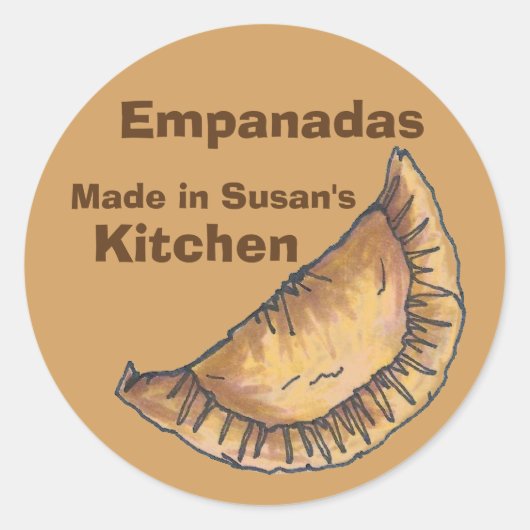 Gepersonaliseerde Empanadas Made Bked Kitchen Home Ronde Sticker (Voorkant)