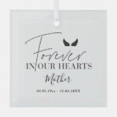 Gepersonaliseerde engel vleugels Herdenking kerstb Glas Ornament (Voorkant)