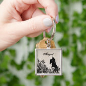 Gepersonaliseerde Engels Jumping Horse Bloemen Sleutelhanger (Hand)