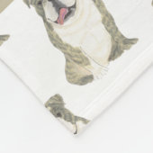 Gepersonaliseerde Engelse Bulldog (Brindle) Fleece Deken (Hoek)