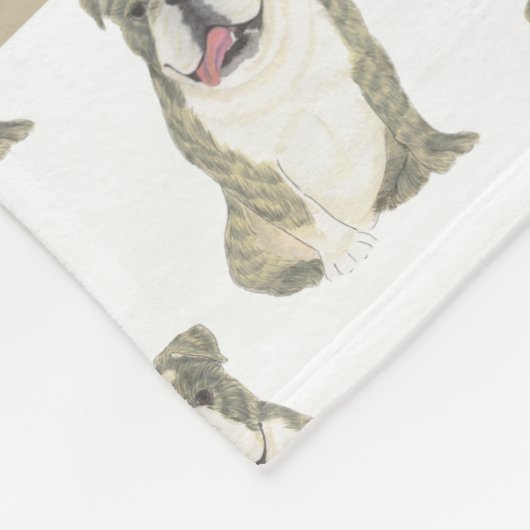 Gepersonaliseerde Engelse Bulldog (Brindle) Fleece Deken (Hoek)