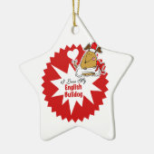 Gepersonaliseerde Engelse Bulldog Keepomwille Orna Keramisch Ornament (Links)
