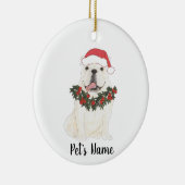 Gepersonaliseerde Engelse Bulldog (White) Keramisch Ornament (Rechts)