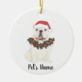 Gepersonaliseerde Engelse Bulldog (White) Keramisch Ornament (Voorkant)