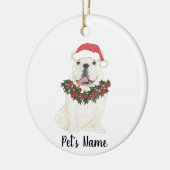 Gepersonaliseerde Engelse Bulldog (White) Keramisch Ornament (Links)