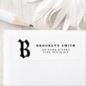 Gepersonaliseerde Engelse Gothic Monogram letter B Etiket (Insitu)