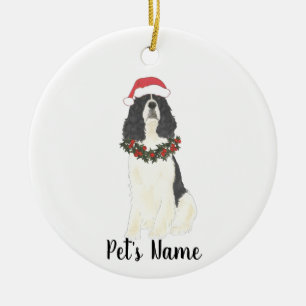 Gepersonaliseerde Engelse Springer Spaniel (zwart) Keramisch Ornament
