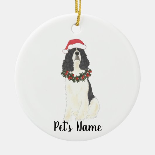 Gepersonaliseerde Engelse Springer Spaniel (zwart) Keramisch Ornament (Voorkant)