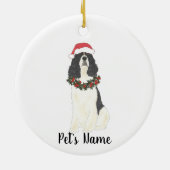Gepersonaliseerde Engelse Springer Spaniel (zwart) Keramisch Ornament (Achterkant)